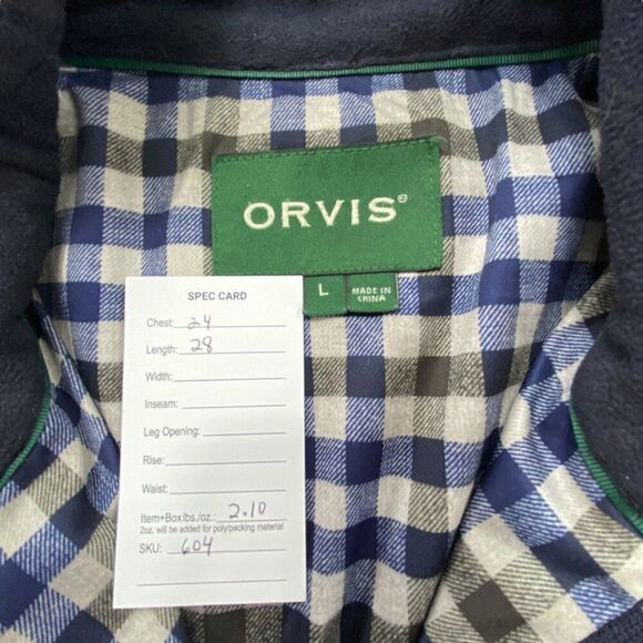 Orvis Men's Wool Ultimate Foul Weather Sweater Wool Blend Navy Blue Size L - Picture 9 of 9